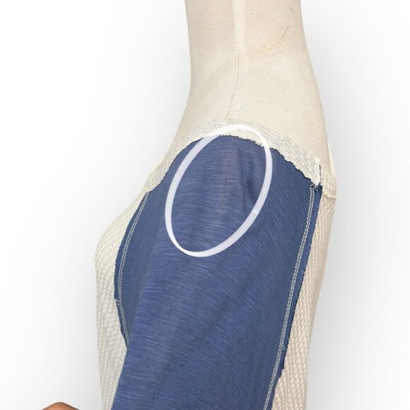 A Beautiful Soul Boho Blouse Size 2XL White and Blue Flowy Top - Picture 6 of 8